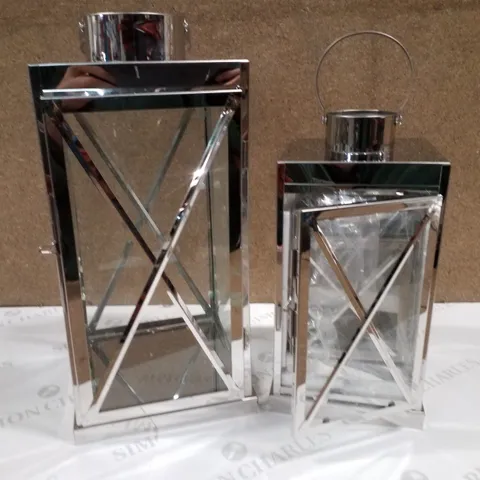 BOXED SET OF 3 CHROME LANTERNS