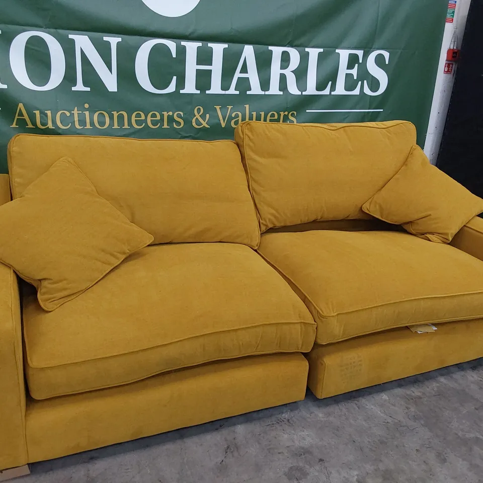 QUALITY BRITISH DESIGNER LOUNGE Co. IMOGEN FOUR SEATER SOFA GOLD PLUSH FABRIC 
