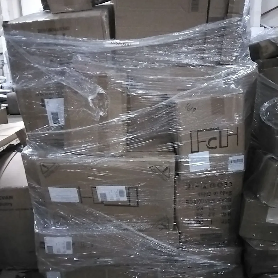 PALLET OF HOUSEHOLD ITEMS TO INCLUDE SUITCASE, PRESSURE WASHER ROTARY BRUSH AND OTHER ASSORTED ITEMS...