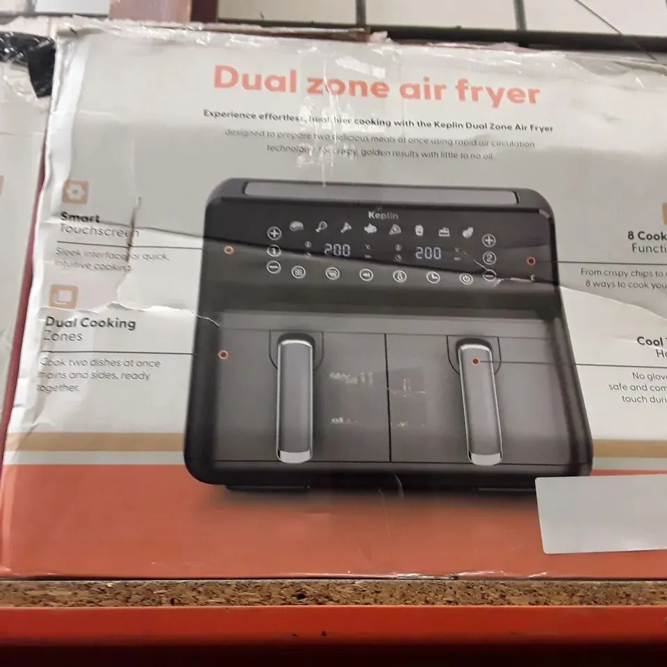 BOXED KEPLIN AIR FRYER WITH DUAL COOKING ZONES BLACK COLOUR
