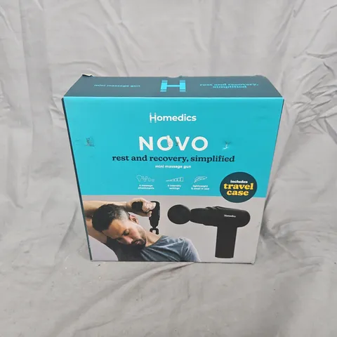 BOXED HOMEDICS NOVO MINI MASSAGE GUN – WITH TRAVEL CASE