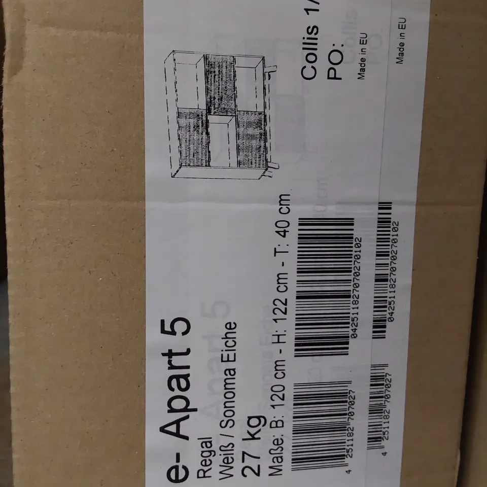 BOX 1 OF 2 ONLY APART 5 REGAL OPEN STORAGE UNIT WHITE