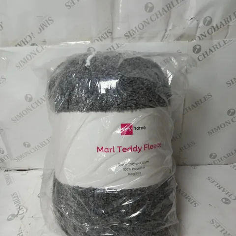 marl teddy fleece duvet set - king size
