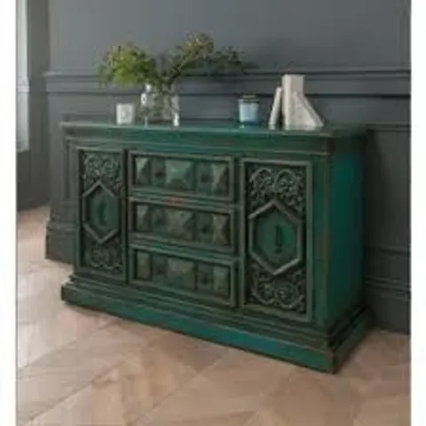 PACKAGED HOMESDIRECT365 GREEN ANTIQUE FRENCH STYLE SIDEBOARD 