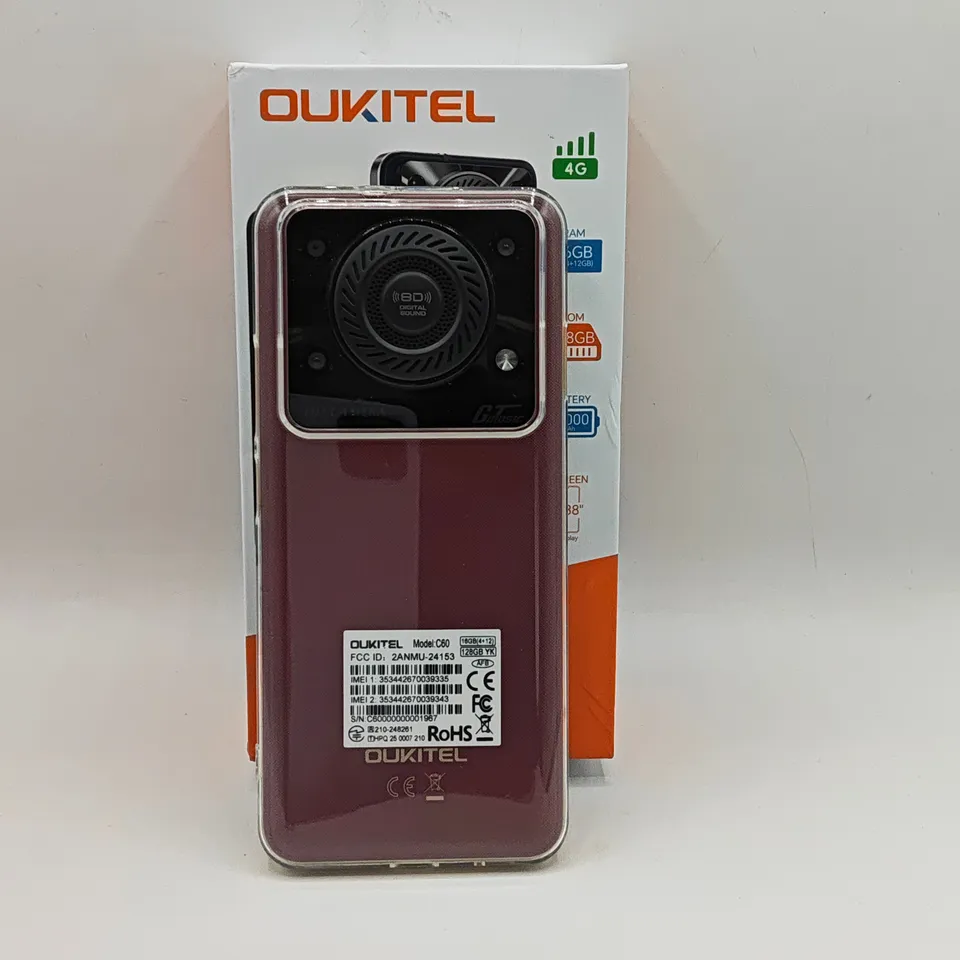 BOXED OUKITEL C60 128GB DIGITAL MOBILE PHONE IN RED