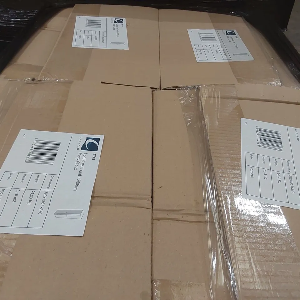 PALLET CONTAINING APPROXIMATELY 4 CALYPSO WALL UNIT PARTS