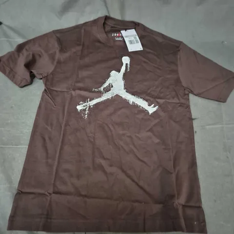 JORDAN BROWN T-SHIRT – JUMPMAN LOGO, UK XS