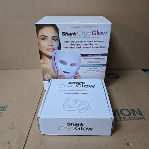 SHARK CRYOGLOW LED MASK WITH CHARGING STAND BOXED