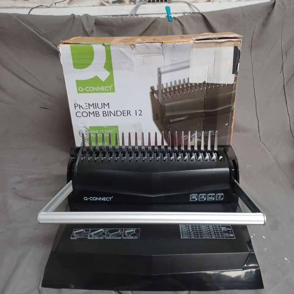 BOXED Q-CONNECT PREMIUM COMB BINDER 12 IN BLACK