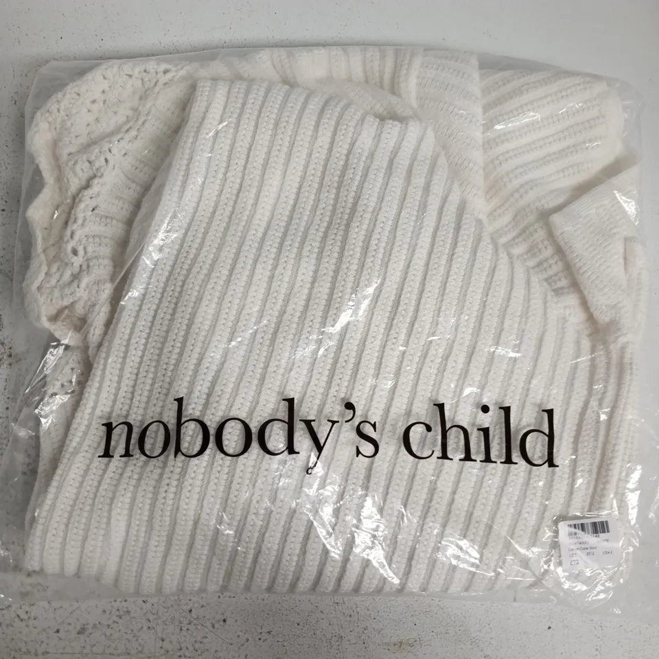 BAGGED NOBODYS CHILD CROCHET COLLAR SHIRT IN WHITE - UK LARGE