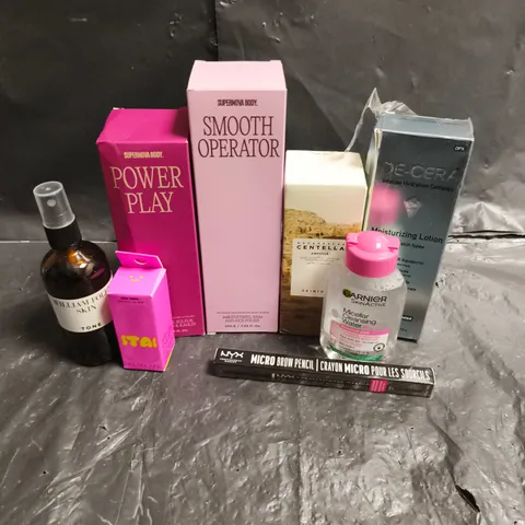 APPROXIMATEY 20 ASSORTED HEALTH AND BEAUTY PRODUCTS TO INCLUDE - STARFACE LIP BALM - MADAGASCAR CENTELLA AMPOULE - NYX MICRO BROW PENCIL - ETC