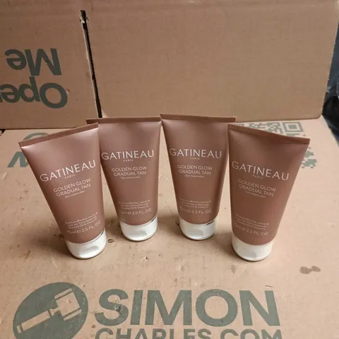 4 X GATINEAU PARIS GOLDEN GLOW GRADUAL TAN 75ML UNBOXED