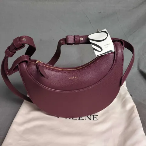POLÈNE PURPLE CAMEL-GRAIN CYME HANDBAG