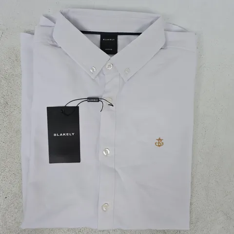 BLAKELY SHORT SLEEVE BUTTON-UP SHIRT IN WHITE SIZE MEDIUM