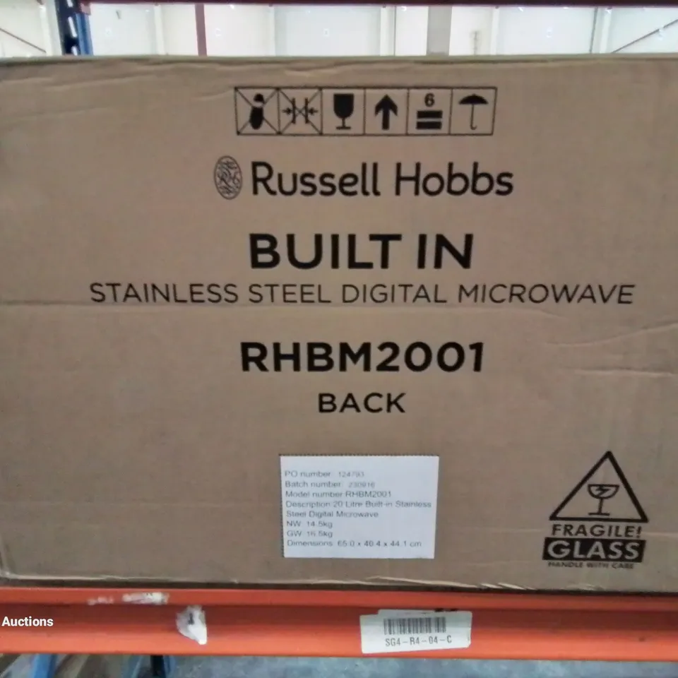 BOXED BRAND NEW RUSSELL HOBBS BUILT IN STAINLESS STEEL DIGITAL MICROWAVE RHBM2001