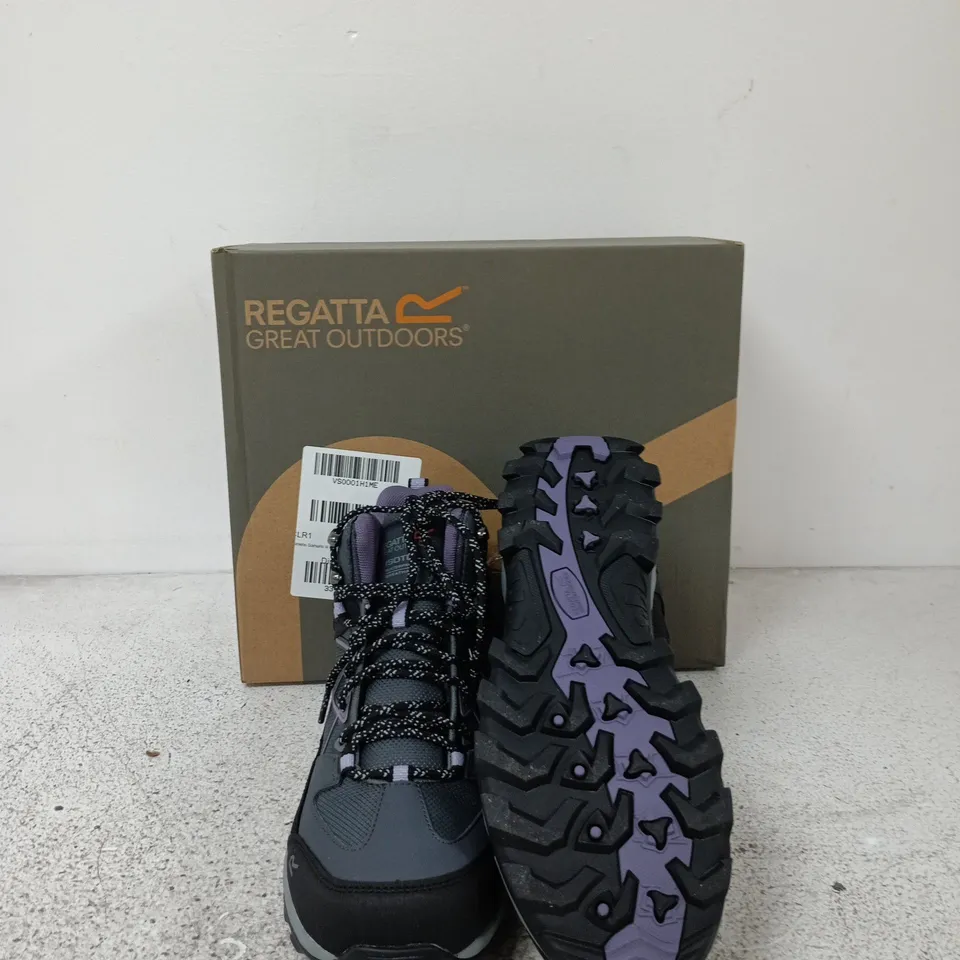 REGATTA WOMENS SAMARIS III HIKING BOOTS - GREY SIZE 8