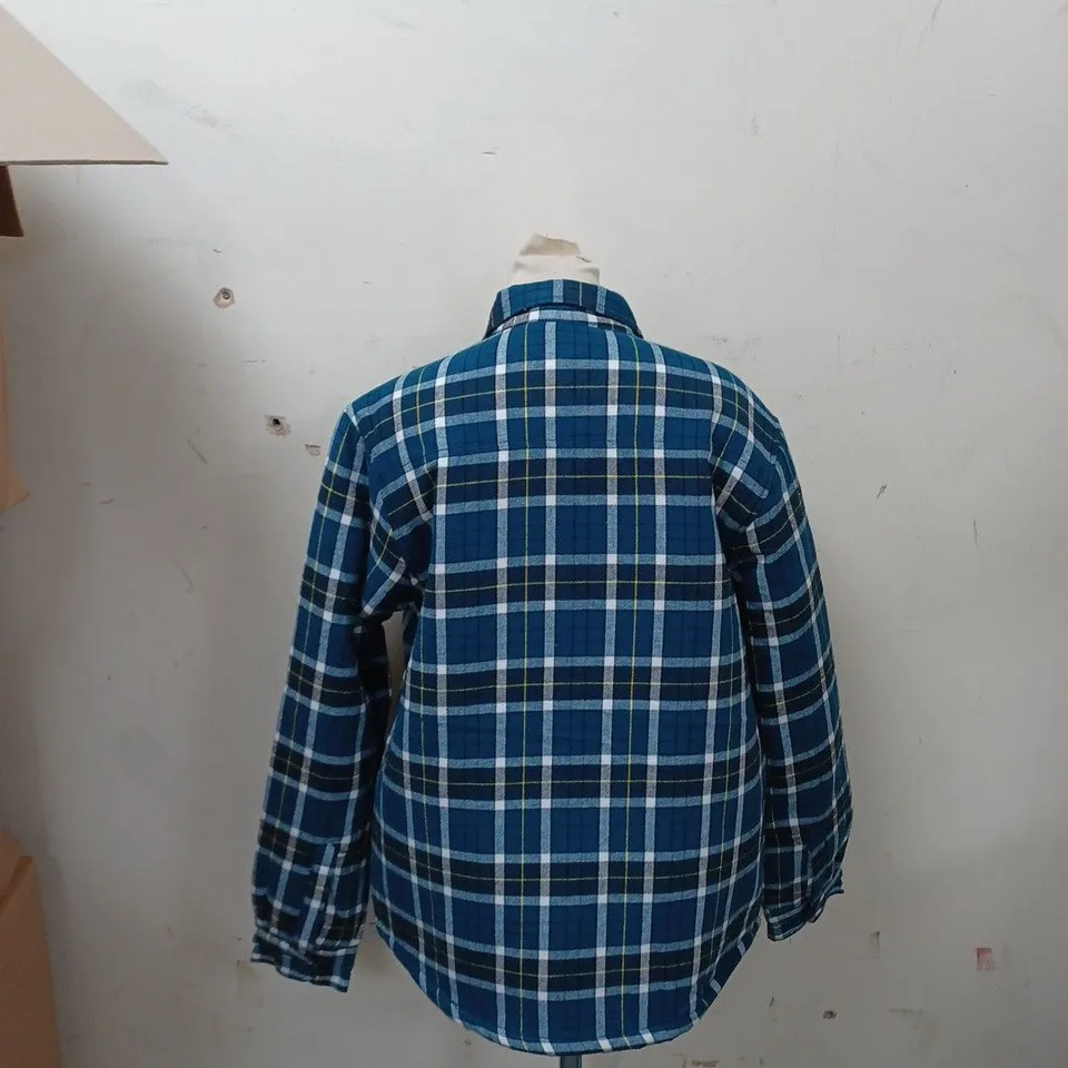 BENCH MEDIUM BLUE/GREEN CHECK PLAIDED JACKET 