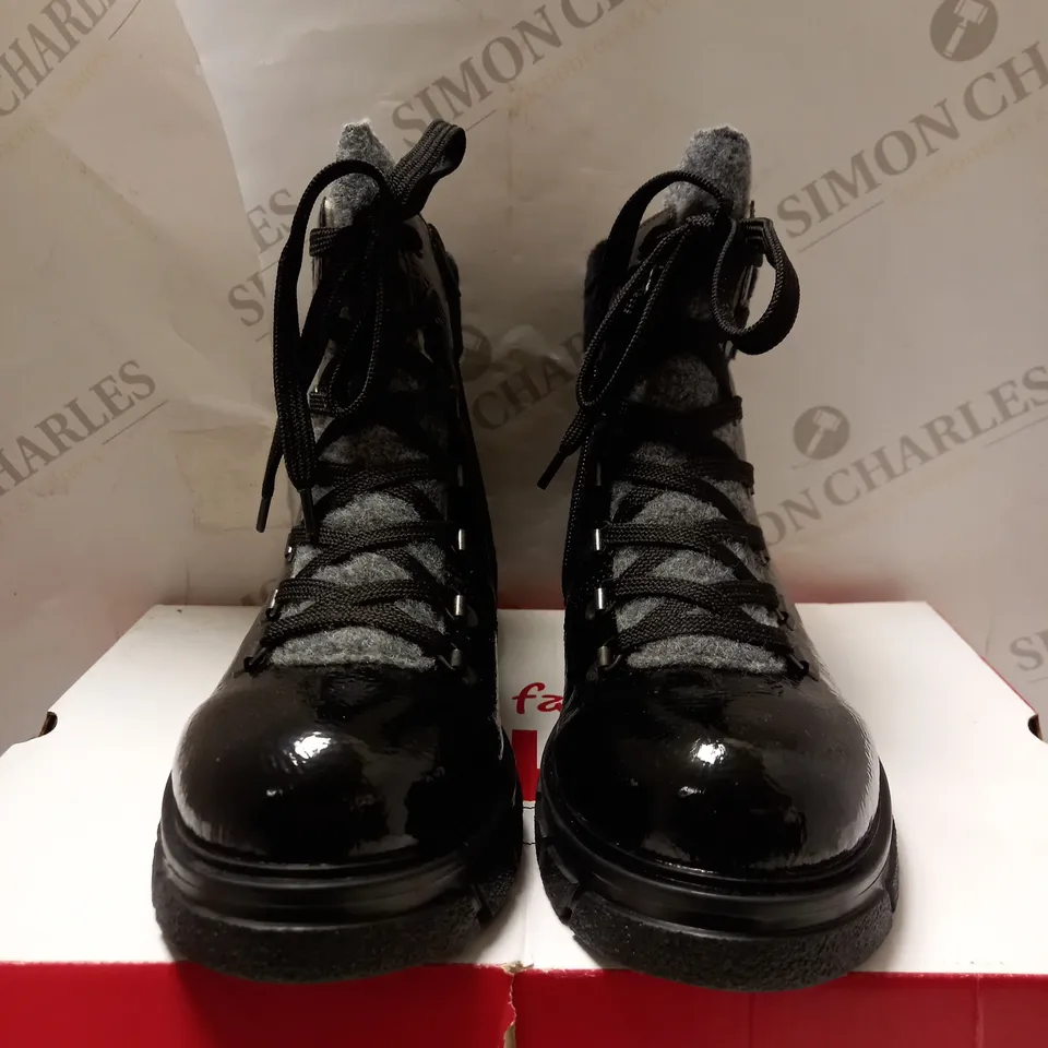 RIEKER BLACK/GREY HIKING BOOTS - UK SIZE 6