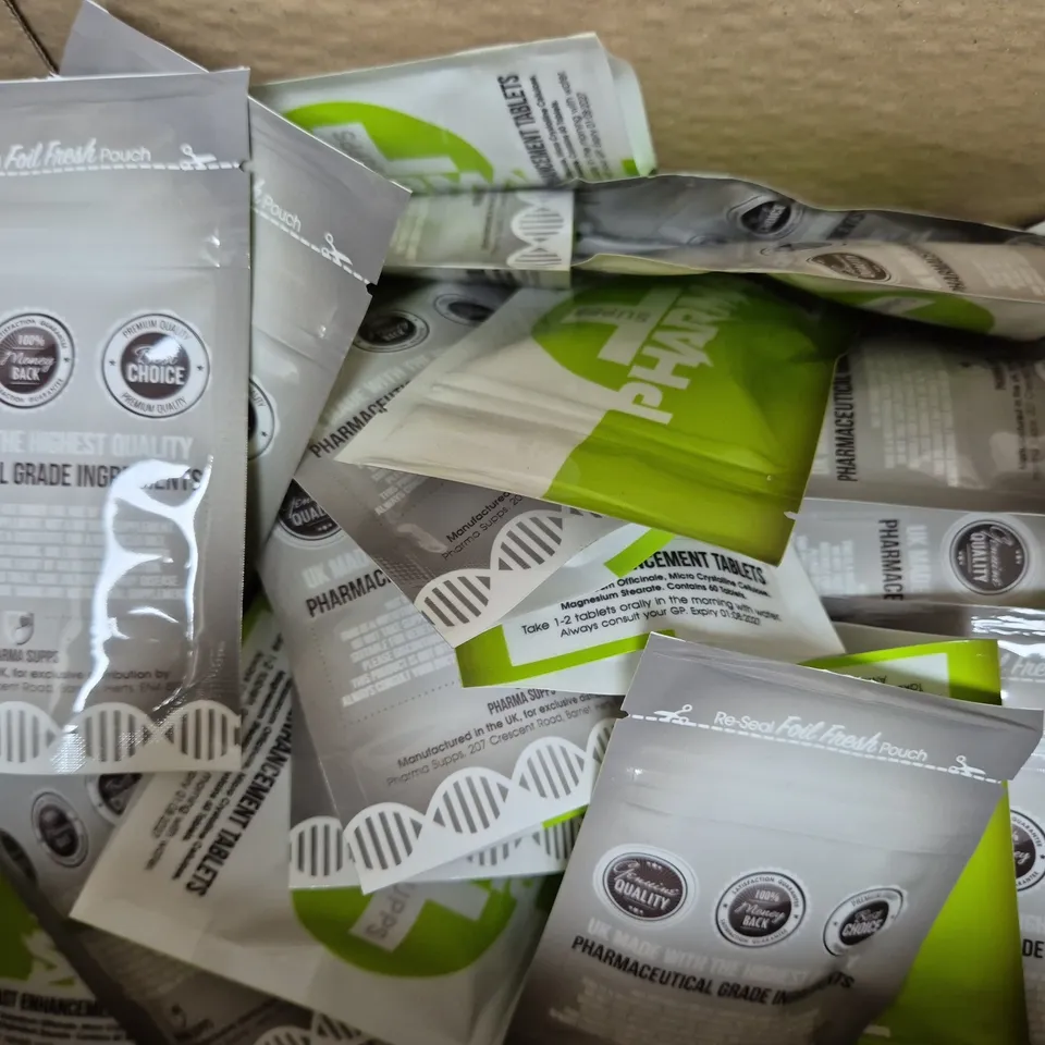 BOX OF APPROXIMATELY 45 PACKS OF PHARMA SUPPS TABLETS - BREAST ENHANCEMENT (60 TABLETS PER PACK)