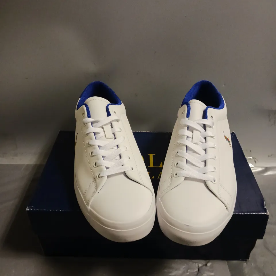 BOXED POLO RALPH LAUREN WHITE LONGWOOD SHOES SIZE 8.5  