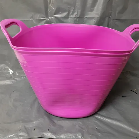 2 PINK FLEXI STORAGE TUBS WITH HANDLES