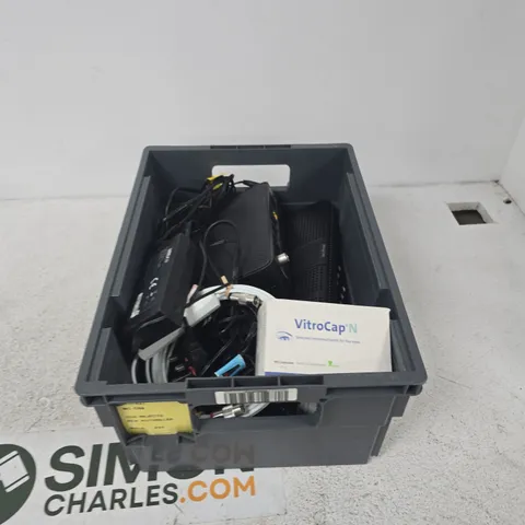 TOTE OF APPROXIMATELY 12 ASSORTED ITEMS TO INCLUDE: VIRGIN MEDIA ROUTER