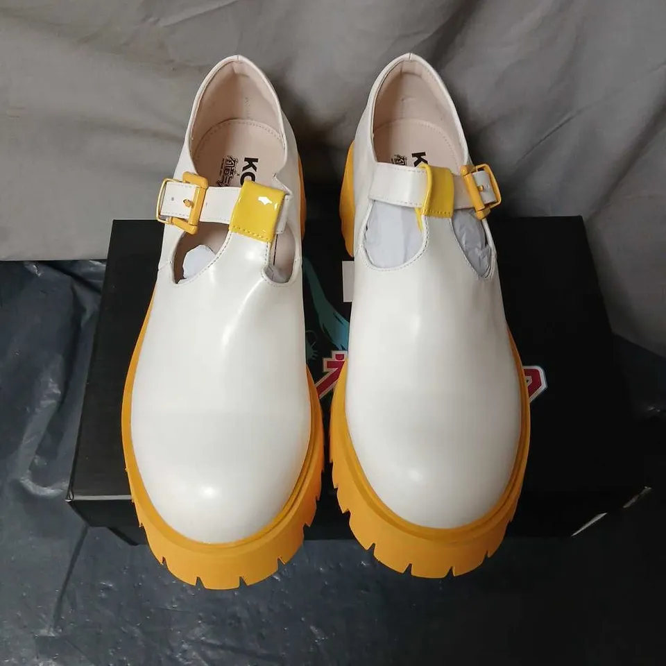 KOI X HATSUNE MIKU CHUNKY MARY JANE SHOES – WHITE & YELLOW, UK9