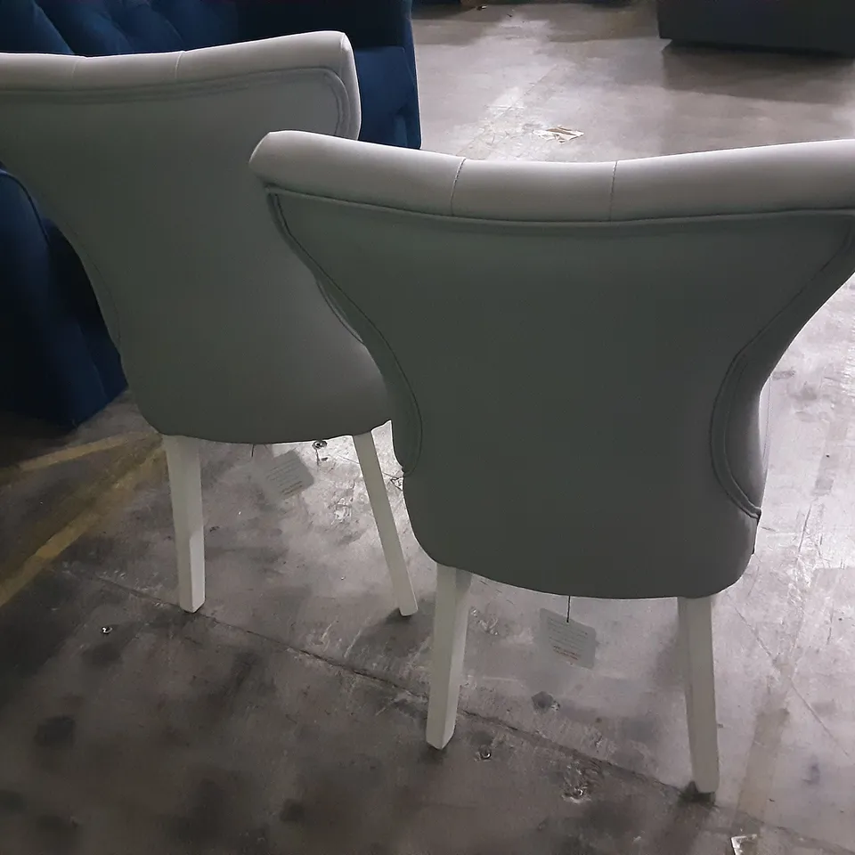 DESIGNER PAIR OF FABRIC DINING CHAIRS