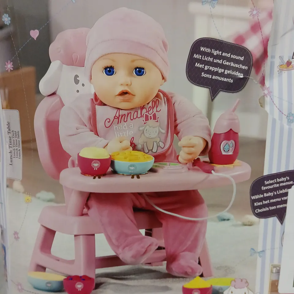 BOXED BABY ANNABELL LUNCH TIME TABLE  RRP £42.99