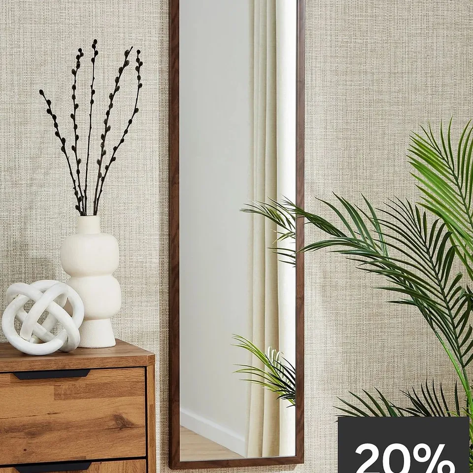 EVERYDAY TALL RECTANGULAR MIRROR - BROWN - COLLECTION ONLY