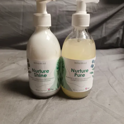 WILDMINT NURTURE SHINE CONDITIONER & NURTURE PURE SHAMPOO, 300ML EACH (SET OF 2)