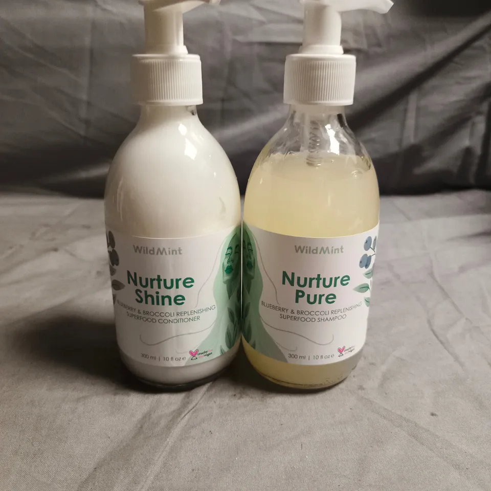 WILDMINT NURTURE SHINE CONDITIONER & NURTURE PURE SHAMPOO, 300ML EACH (SET OF 2)