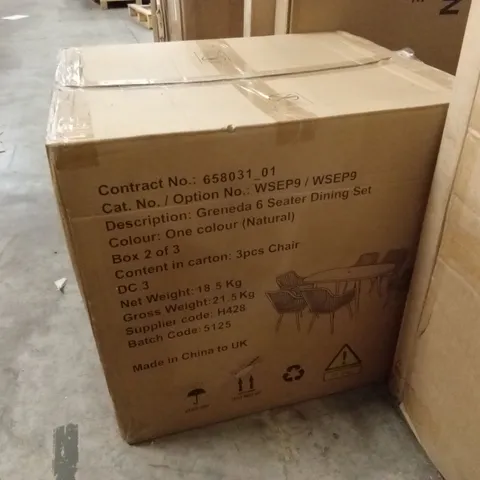 BOXED SET OF 3 GRENEDA OUTDOOR DINING CHAIRS (1 BOX)