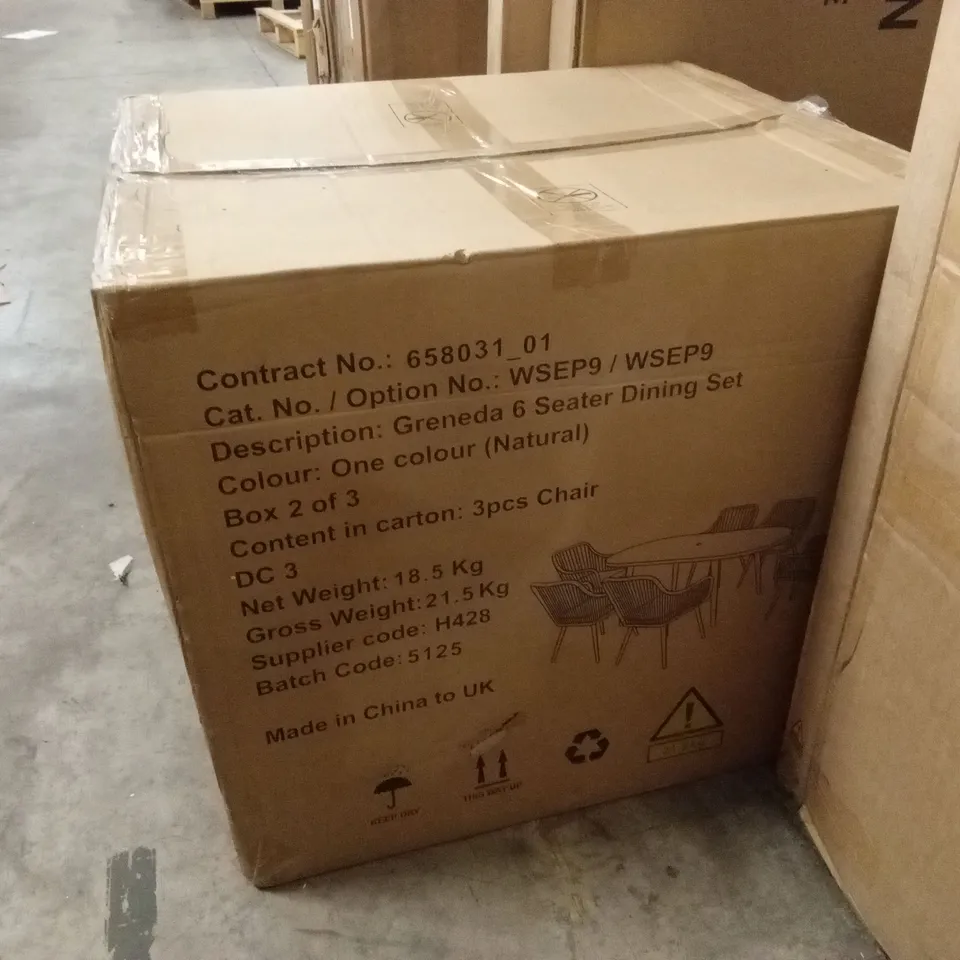 BOXED SET OF 3 GRENEDA OUTDOOR DINING CHAIRS (1 BOX)