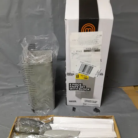 5 PIECE KNIFE SET WITH BLOCK - COLLECTION ONLY