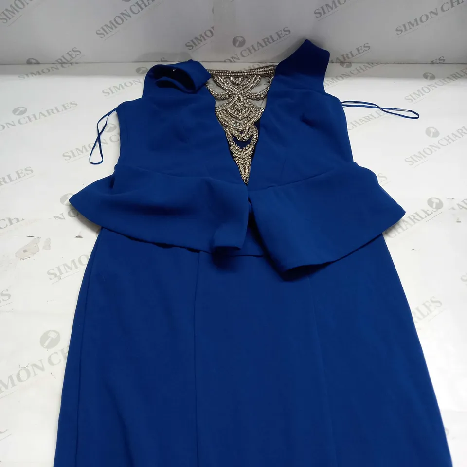 QUIZ RUCHED OCCASSIONAL BLUE DRESS SIZE 14