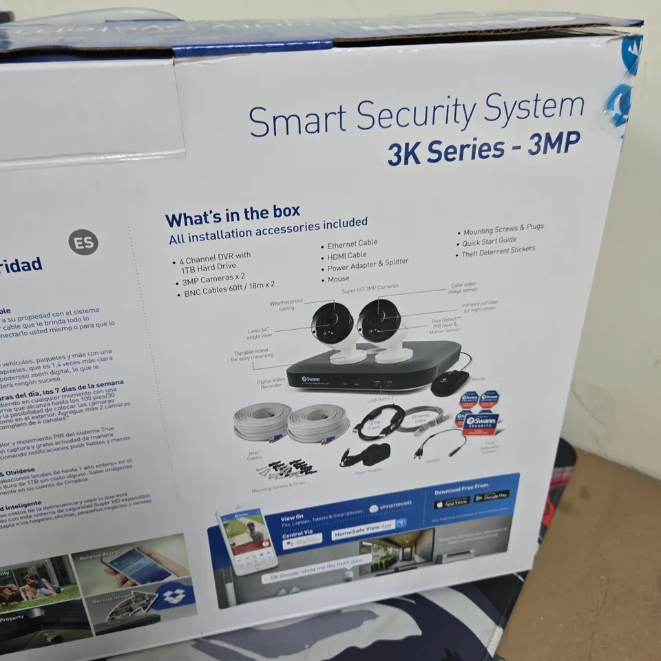 SWANN SMART SECURITY SYSTEM 3K SERIES – 3MP (2 CAMERAS) BOXED