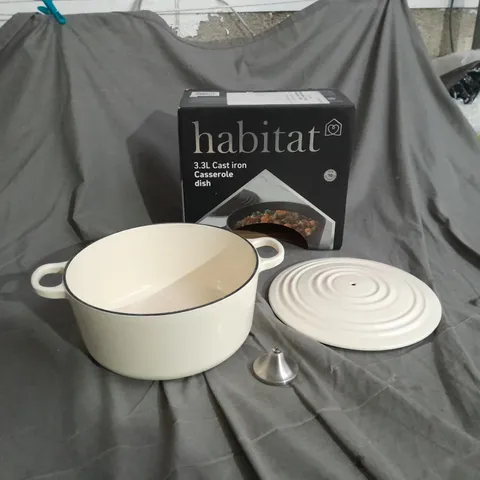 HABITAT 3.3L CAST IRON CASSEROLE DISH 