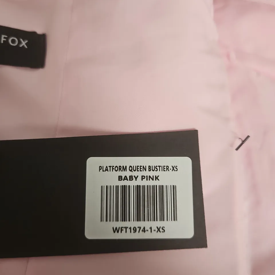 WHITE FOX PLATFORM QUEEN BUSTIER – BABY PINK – XS
