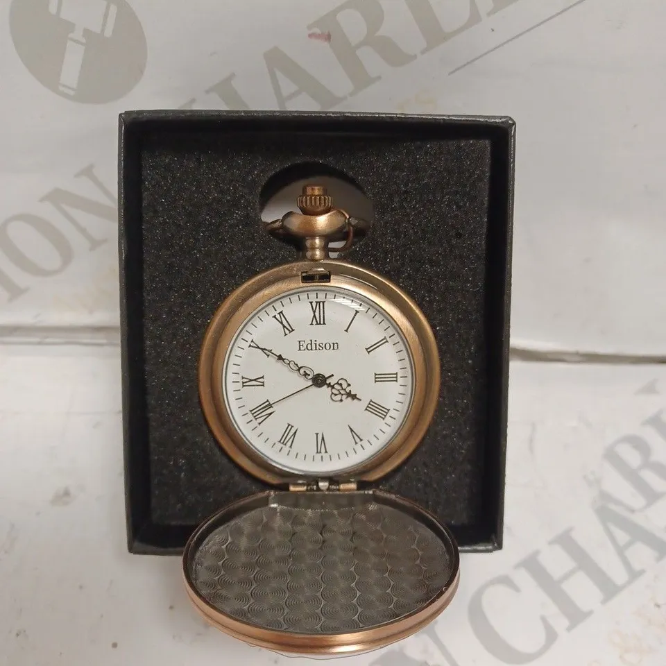 MENS EDISON POCKET WATCH WITH CHAIN 