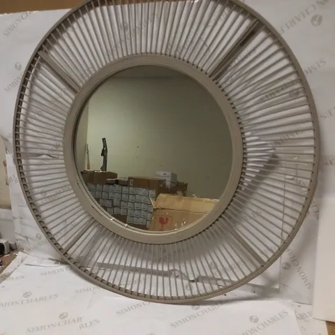 K BY KELLY HOPPEN BAMBOO TAUPE CIRCULAR MIRROR - COLLECTION ONLY