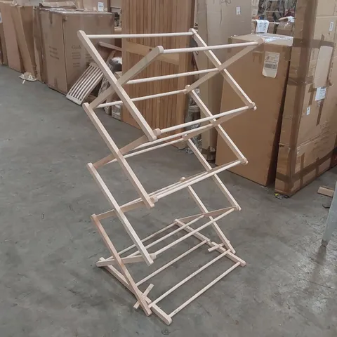 CLASSIC FOLDING WOODEN CLOTHES HORSE NATURAL BEECH