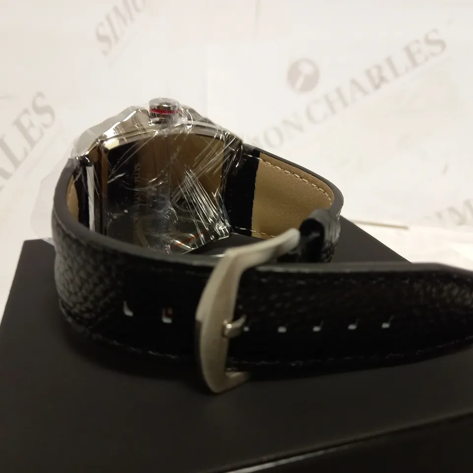 RUCKSTUHL TRIPLE DIAL LEATHER STRAP WRISTWATCH