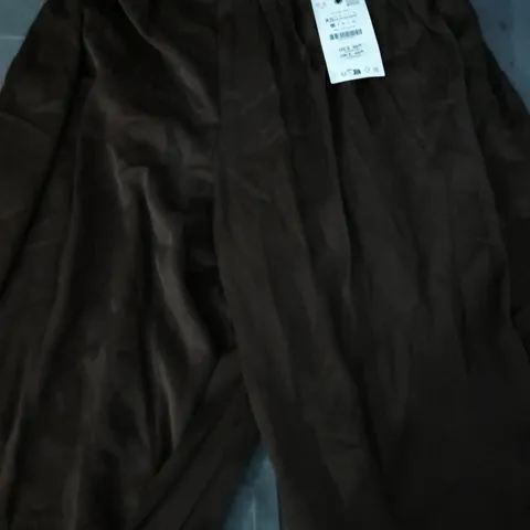 ZARA WIDE LEG PLEATED TROUSERS IN CHOCOLATE SIZE XS