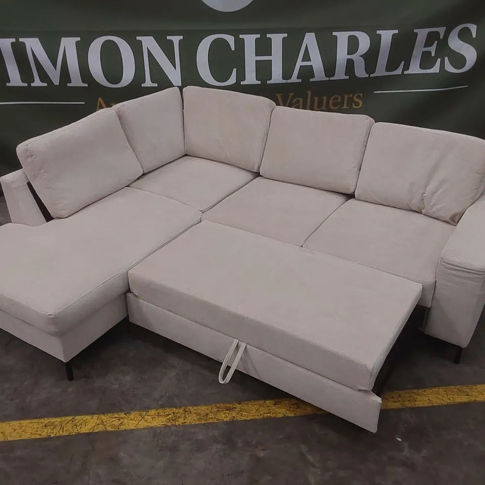 QUALITY DESIGNER LOFTY LILLY 6 SEATER CORNER SOFA BED