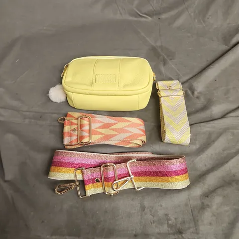 POM POM LONDON BAG IN YELLOW WITH ASSORTED STRAPS