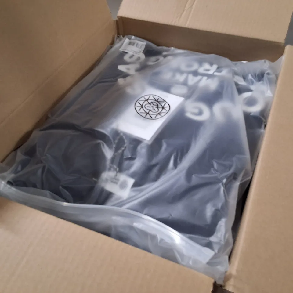 BOX CONTAINING APPROXIMATELY 7 BRASS MONKEY MEN'S NAVY SWEATSHIRT – ROUGH SEAS MAKE STRONG SAILORS, SIZE S (MEN'S)