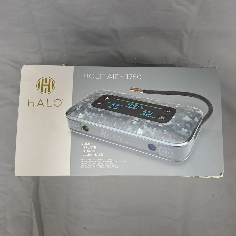 HALO BOLT AIR+ 1750 JUMP STARTER WITH AIR COMPRESSOR – BOXED