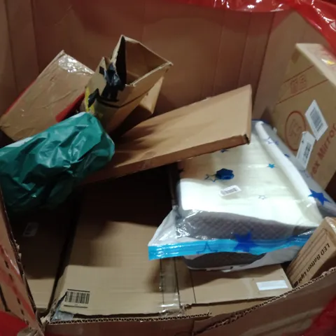 PALLET OF ASSORTED HOUSEHOLD GOODS AND PRODUCTS TO INCLUDE;CONVEX MIRROR,WHEELCHAIR CUSHION, PHOTO FRAME