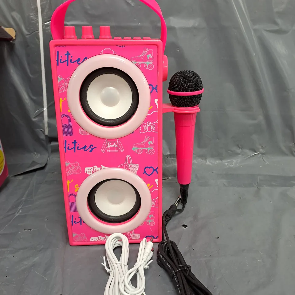 BOXED BARBIE TRENDY PORTABLE BLUETOOTH SPEAKER WITH MICROPHONE  RRP £49.99